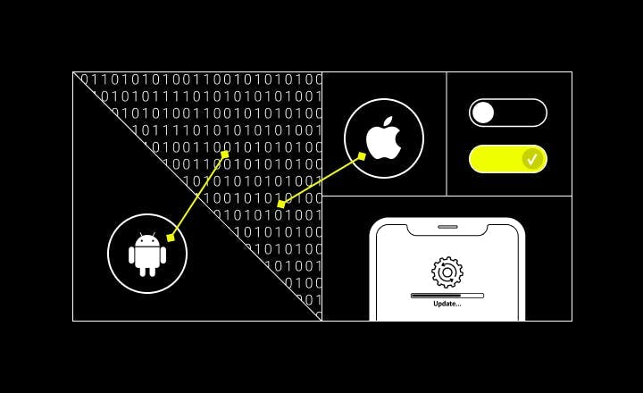 Android 13 and iOS 16 operating systems